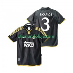 Camisola Real Madrid R.CARLOS 3 2001 Retro Homem Equipamento Segundo 1999 Manga Curta